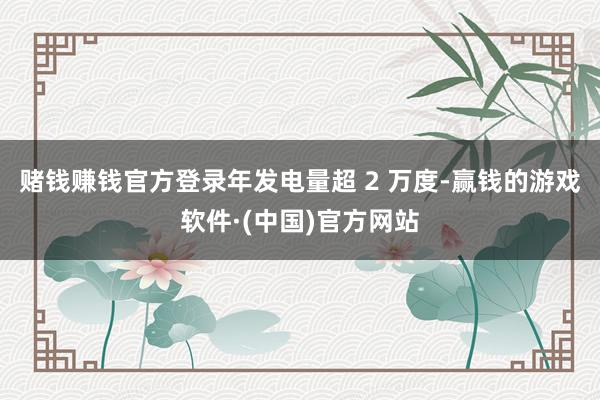 赌钱赚钱官方登录年发电量超 2 万度-赢钱的游戏软件·(中国)官方网站