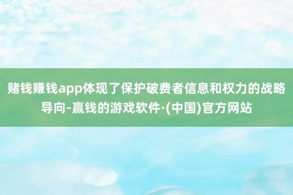 赌钱赚钱app体现了保护破费者信息和权力的战略导向-赢钱的游戏软件·(中国)官方网站